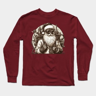 Backpacker Steampunk Santa Long Sleeve T-Shirt